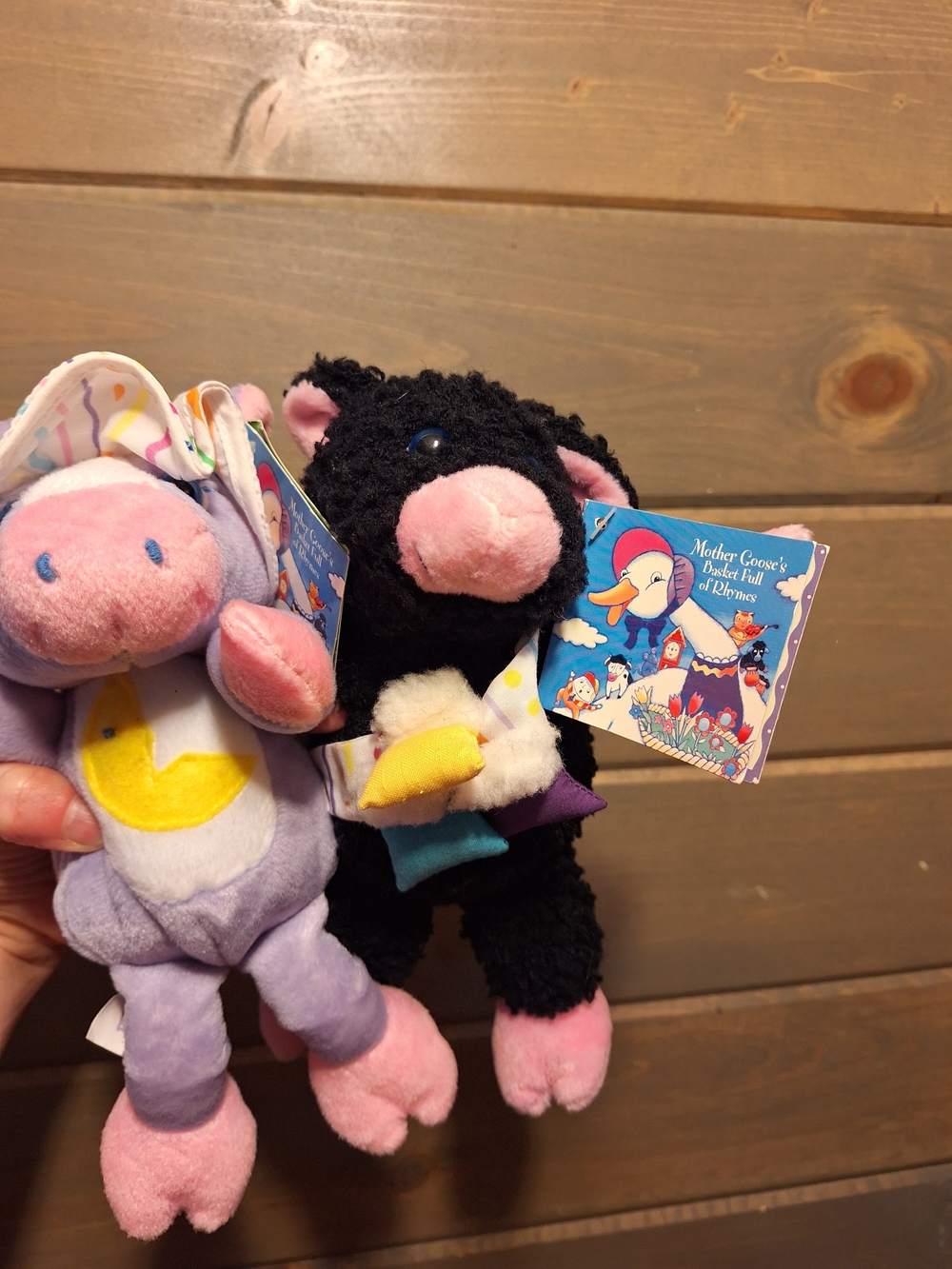 Target Plush Farm Animal Pair - Pink, Black & Purple